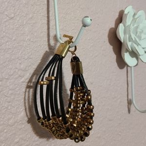 Black and Gold Beaded Bracelet